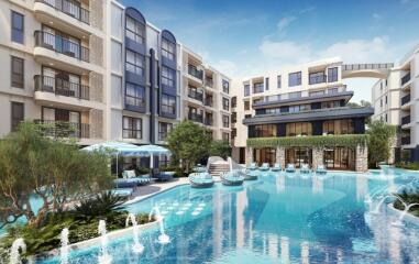 Apartment complex with outdoor pool