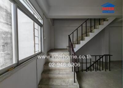 Interior view of a staircase in a building