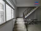 Interior view of a staircase in a building