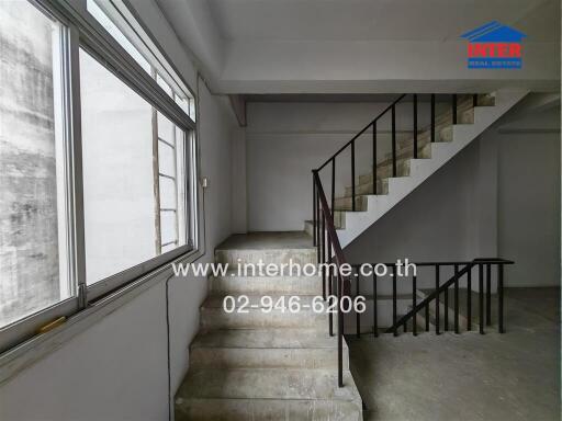 Interior view of a staircase in a building