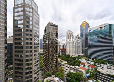 City skyline with multiple high-rise buildings