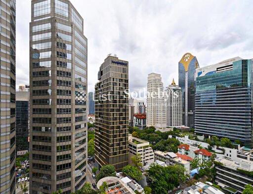 City skyline with multiple high-rise buildings