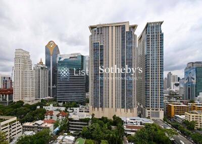 City skyline with multiple high-rise buildings