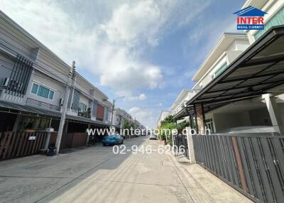 View of a residential street lined with modern houses