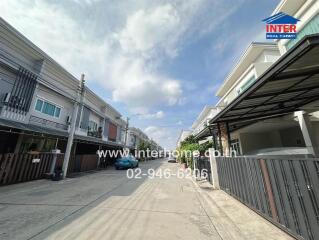 View of a residential street lined with modern houses