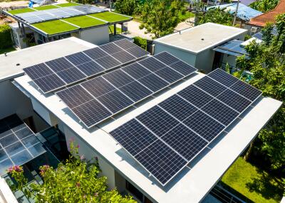 Rooftop with solar panels