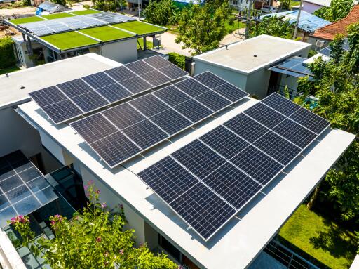 Rooftop with solar panels