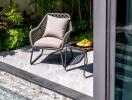 Outdoor seating area by the pool