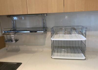 Kitchen counter with dish racks