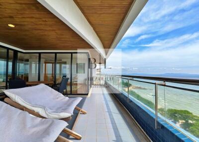 Spacious balcony with ocean view