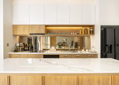 Modern kitchen with island and storage