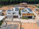 Aerial view of modern houses under construction