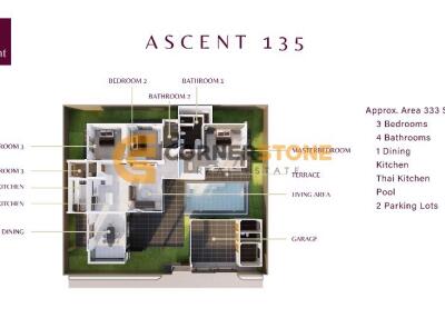 3 bedroom House in Baan Ascent Pattaya Huay Yai