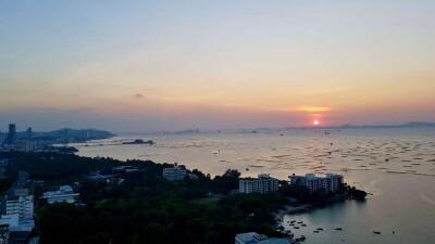 Sunset view of the sea from a high vantage point