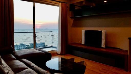 Living room with a view of the sunset