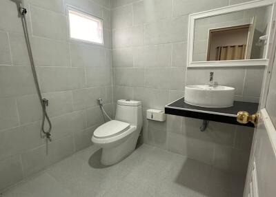 Modern bathroom with shower and sink