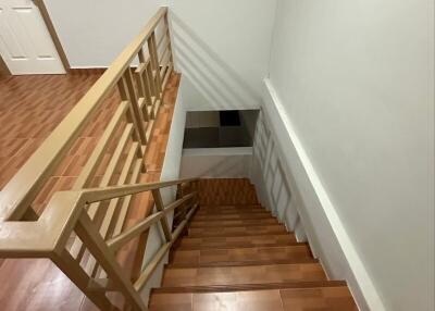 Staircase with wooden steps