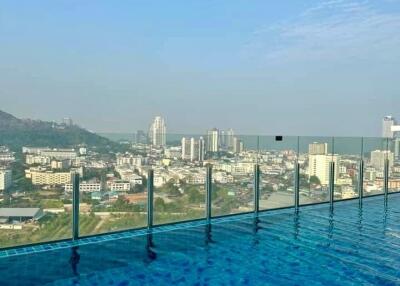 Rooftop swimming pool with city view