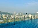 Rooftop swimming pool with city view