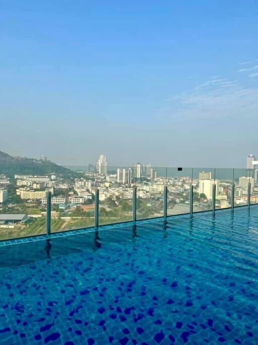 Rooftop swimming pool with city view