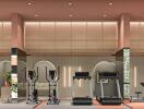 Modern indoor gym with various fitness equipment