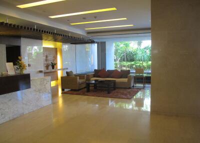 well-lit lobby area with modern decor