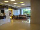 well-lit lobby area with modern decor