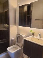 Modern bathroom with toilet and sink