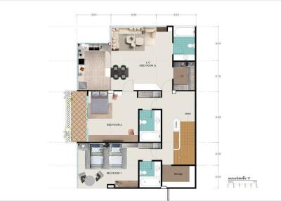 Floor plan of a property showing detailed layout