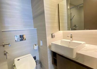 Modern bathroom with sink and toilet