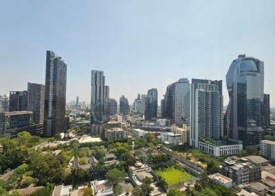 High-rise buildings against a clear sky