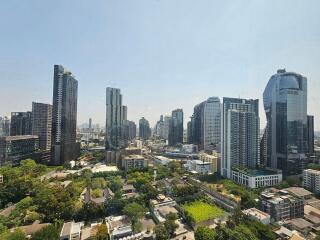 High-rise buildings against a clear sky