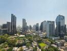 High-rise buildings against a clear sky