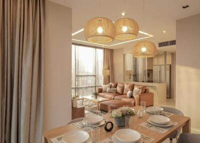 Living and dining area with modern decor