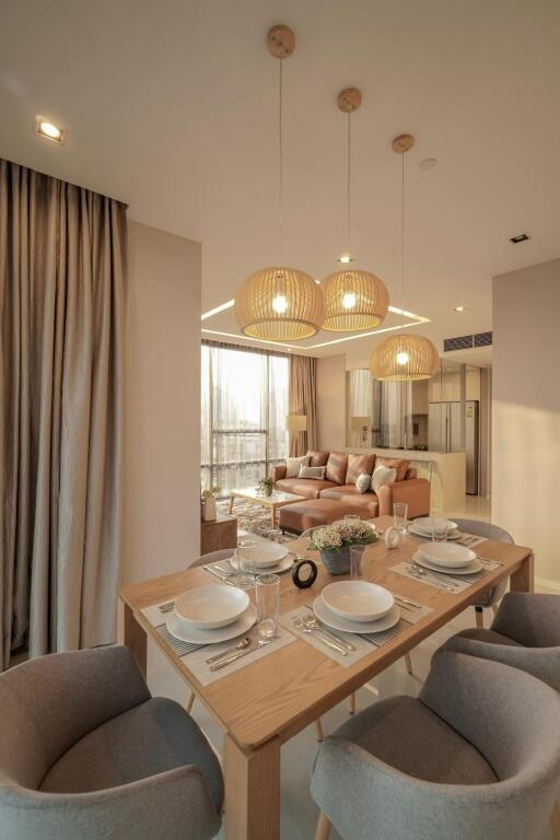 Living and dining area with modern decor