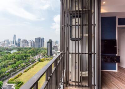 Balcony with a city view