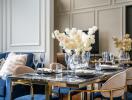 Elegant dining area with table setup for an intimate meal