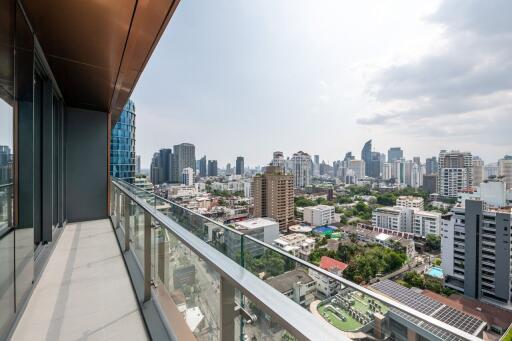 High-rise balcony with city view