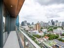 Spacious balcony with city view