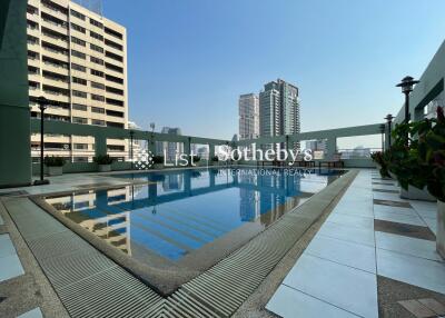 Outdoor swimming pool in high-rise building