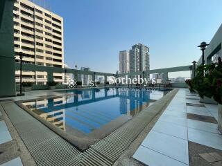 Outdoor swimming pool in high-rise building