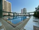 Outdoor swimming pool in high-rise building