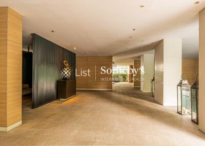 spacious building lobby with modern decor