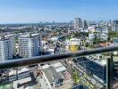 Balcony with a panoramic city view