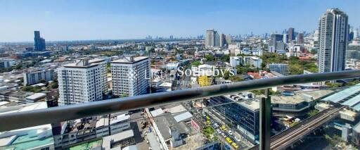 Balcony with a panoramic city view