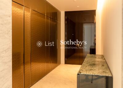 Elegant hallway with marble flooring and modern design