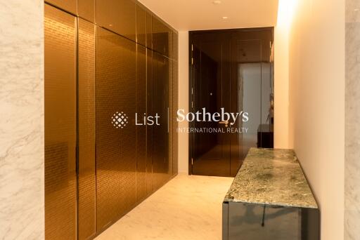 Elegant hallway with marble flooring and modern design