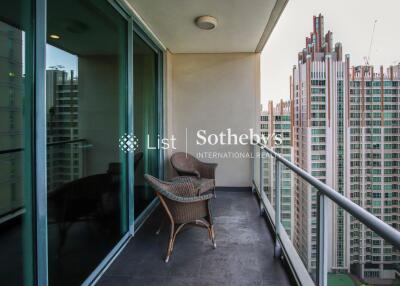 Balcony with city skyline view