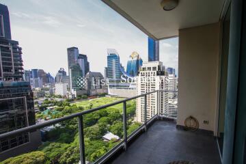 Balcony with cityscape view