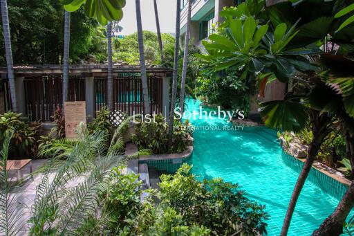 Tropical outdoor area with pool